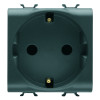 SOCKET 2M 2P+E 16A GERMAN ST BLACK