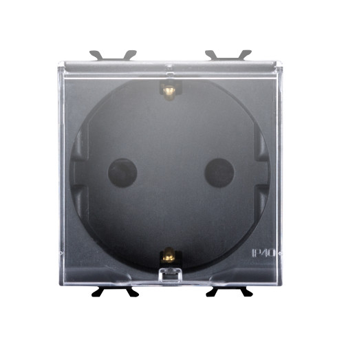 GER STD S.-OUT 2M 2P+E 16A WITH COVER BL