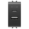 DUAL USB CHARGER A+C TYPE 5V 3A 1M BLACK