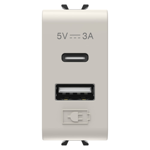 Розетка 2хUSB Chorusmart A+C TYPE 5V 3A 1M бежевий GEWISS