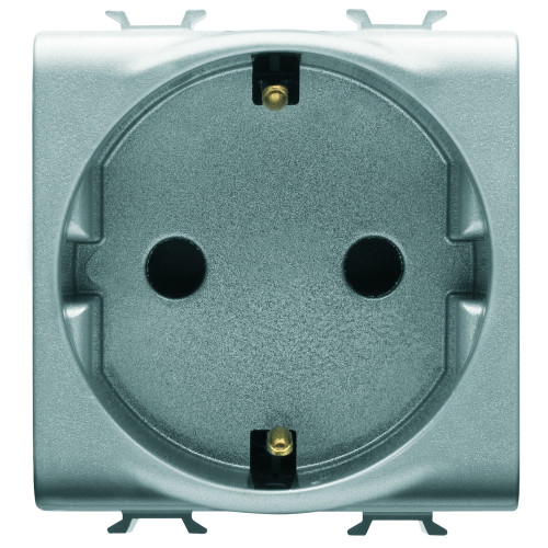 SOCKET 2M 2P+E 16A GERMAN ST TITANIUM