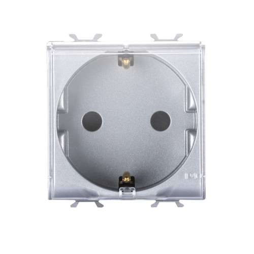 GER STD S.-OUT 2M 2P+E 16A WITH COVER TI