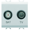 Розетка TV+SAT Chorusmart 2M сатиновий білий GEWISS