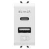 DUAL USB CHAR.A+C TYPE 5V 3A 1M SAT.WH.