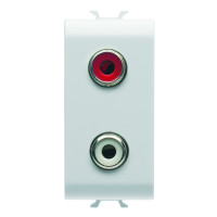 CONNECTOR DOUBLE RCA 1M WHITE