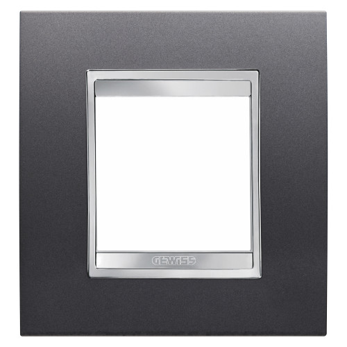 LUX INT. PLATE, 2-GANG, SLATE