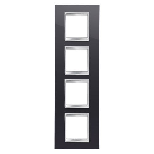Рамка Chorusmart LUX 2+2+2+2M вертикальна тонер чорний GEWISS