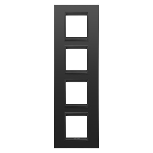 Рамка Chorusmart LUX 2+2+2+2M вертикальна металева сатиновий чорний GEWISS