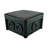 Коробка монтажна для відкритого встановлення 75х75х48 мм (зовн. 90х90х51 мм) IP65 чорна UEC