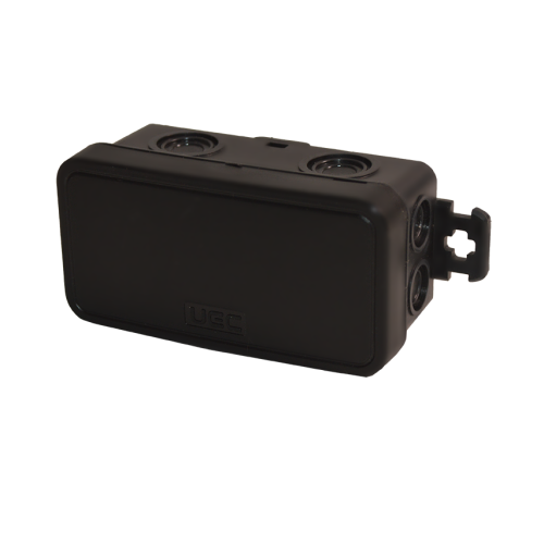 Коробка монтажна для відкритого встановлення без отворів 78х36х34 мм  (зовн. 85х43х38 мм) IP54 чорна UEC