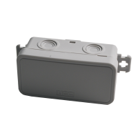 Коробка монтажна для відкритого встановлення без отворів 78х36х34 мм (зовн. 85х43х38 мм) IP54 сіра UEC