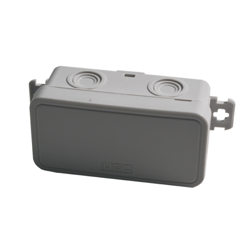 Коробка монтажна для відкритого встановлення без отворів 78х36х34 мм (зовн. 85х43х38 мм) IP54 сіра UEC