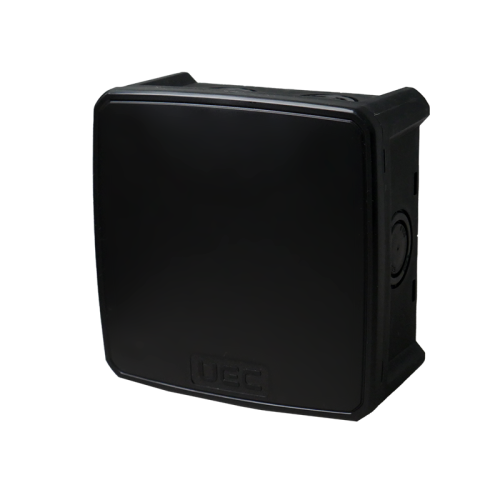 Коробка монтажна для відкритого встановлення без отворів 100х100х50 мм (зовн. 115х115х54 мм) IP66 із скобами чорна UEC