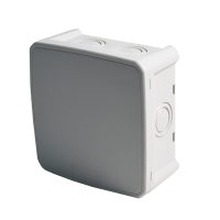 Коробка монтажна для відкритого встановлення без отворів 100х100х50 мм (зовн. 115х115х54 мм) IP66 із скобами сіра UEC