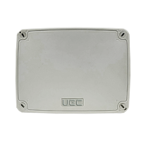 Коробка монтажна для відкритого встановлення без отворів 146х105х65 мм (зовн.162х122х68 мм) IP67 із скобами сіра UEC