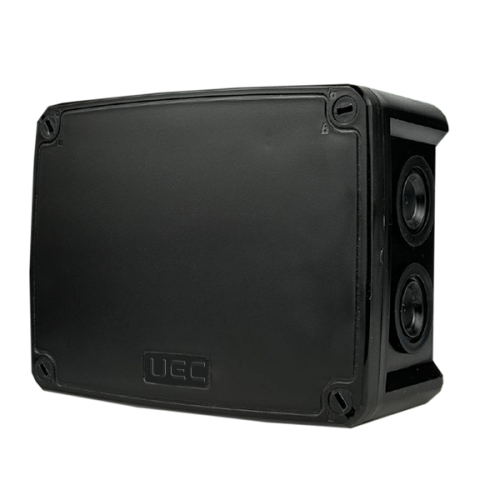 Коробка монтажна для відкритого встановлення 146х105х65 мм (зовн.162х122х68 мм) IP66 із скобами чорна UEC