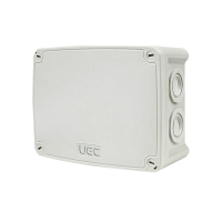 Коробка монтажна для відкритого встановлення 146х105х65 мм (зовн.162х122х68 мм) IP66 із скобами сіра UEC
