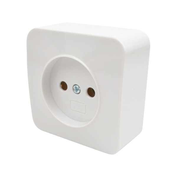 1-outlet 2P non-grounded socket 10A 250V white LINEA