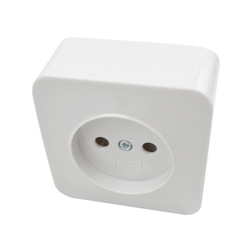 1-outlet 2P non-grounded socket 10A 250V white LINEA