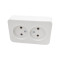 2-outlet 2P non-grounded socket 10A 250V white LINEA