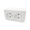 2-outlet 2P non-grounded socket 10A 250V white LINEA