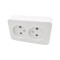 2-outlet 2P non-grounded socket 10A 250V white LINEA