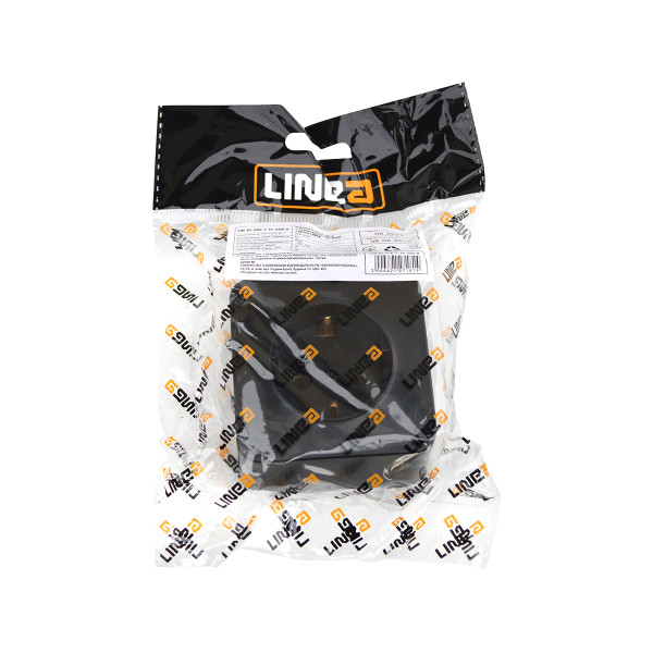 Розетка 1 місце 2P+E з заземленням 16A 250В чорний LINEA