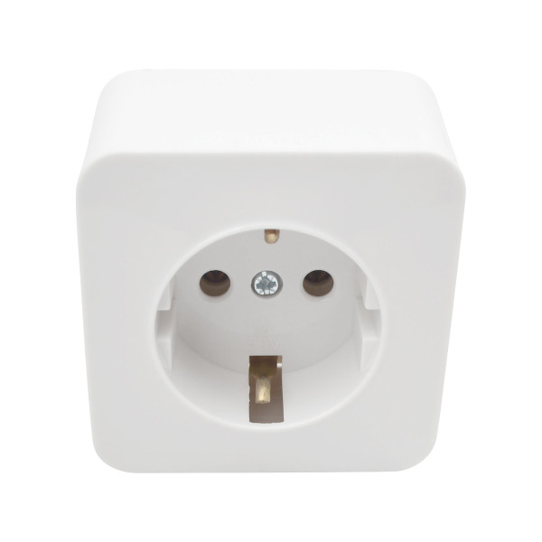 1-outlet 2P+E grounded socket 16A 250V white LINEA