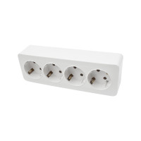 Розетка 4 місця 2P+E з заземленням 16A 250В білий LINEA