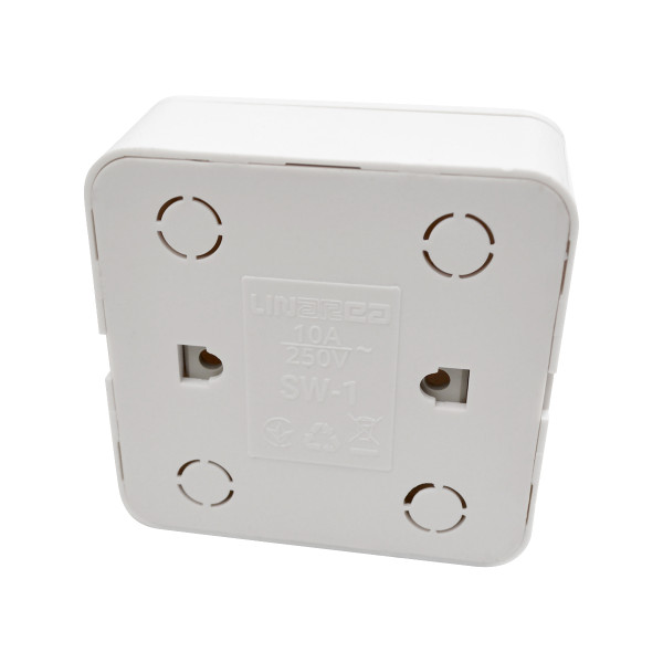 1-gang switch 10A 250V white LINEA
