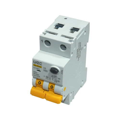 Current-Operated Circuit Breaker SB-R9NE 2P C 6A  30mA Type A 6kA UEC