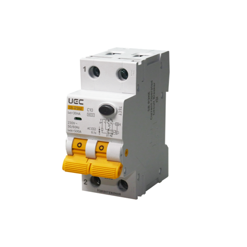 Автомат диференційного захисту SB-R9NE 2P C 10A  30mA Tип AC  6kA UEC