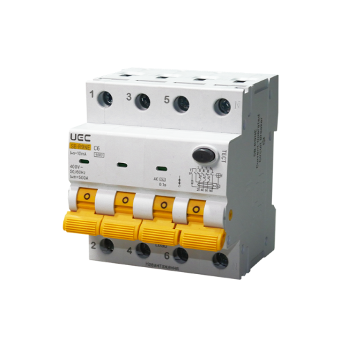 Автомат диференційного захисту SB-R9NE 4P C 06A  10mA Tип AC  6kA UEC