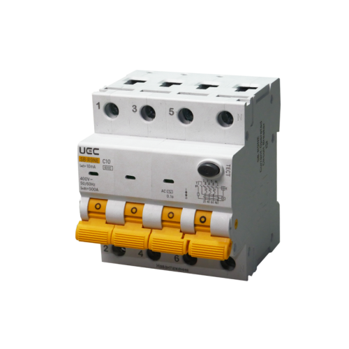 Автомат диференційного захисту SB-R9NE 4P C 10A  10mA Tип AC  6kA UEC