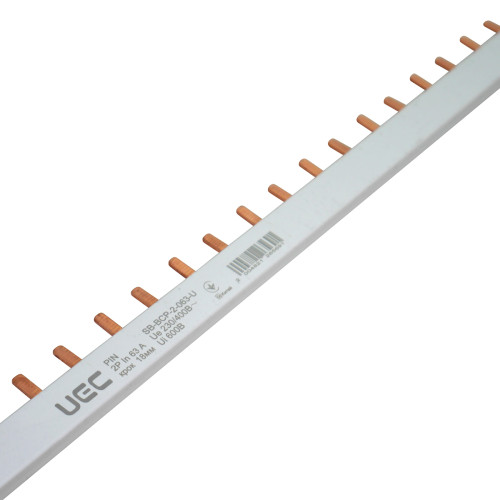 Шина з'єднувальна PIN (штир) 2P 63А довжина 1м UEC