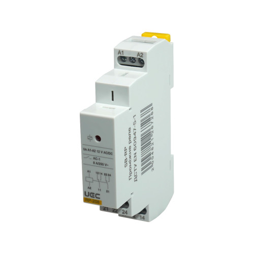Intermediate relay RP 2 contacts (8A) 12 V AC/DC UEC