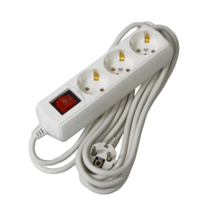 Extension cord P03V 3 sockets 2P+PE/5m 3х1mm2 10A/250V on/off ECO UEC