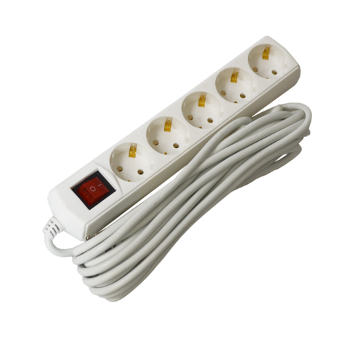 Extension cord P05V 5 sockets 2P+PE/7m 3х1mm2 10A/250V on/off ECO UEC