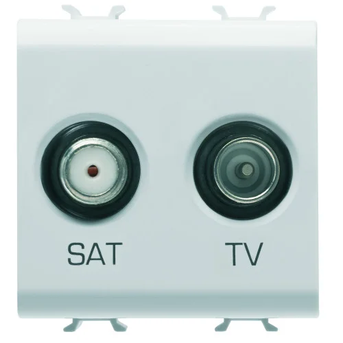 Розетка TV+SAT Chorusmart 2M глянцевий білий GEWISS