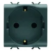 SOCKET 2M 2P+E 16A GERMAN ST BLACK