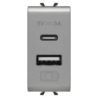 DUAL USB CHARGER A+C TYPE 5V 3A 1M TIT.