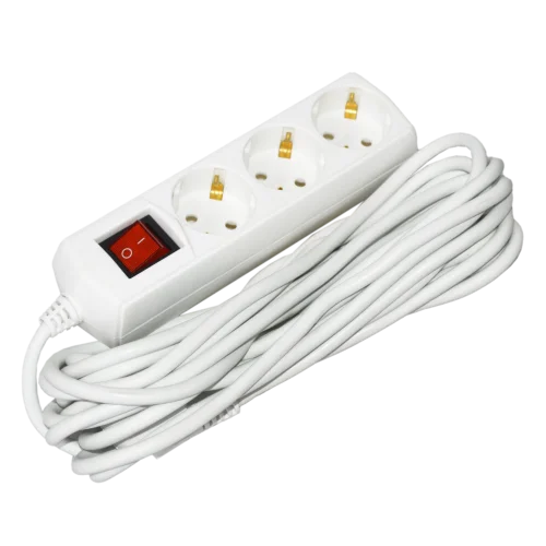 Extension cord P03V 3 sockets 2P+PE/7m 3х1mm2 10A/250V on/off ECO UEC