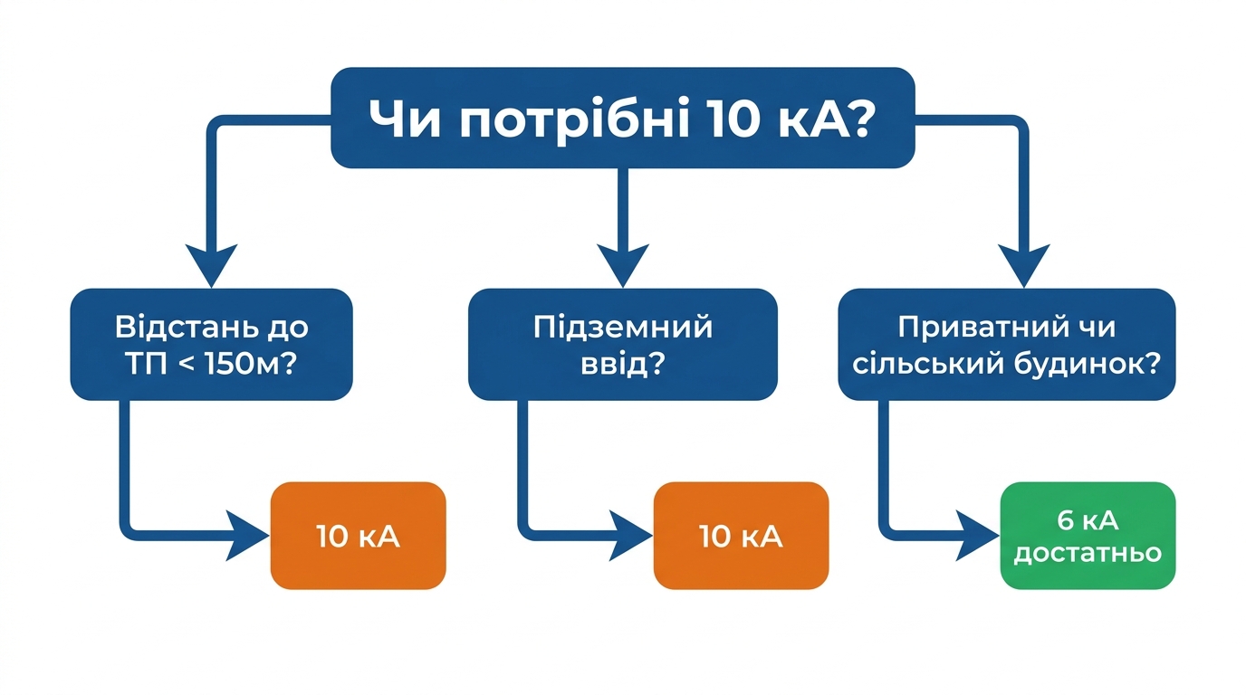 Алгоритм швидкого визначення необхідної вимикаючої здатності — дерево рішень