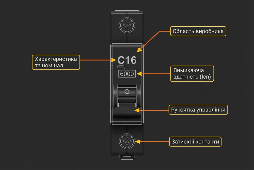 Маркування автоматичного вимикача: де шукати номінал та здатність відключення