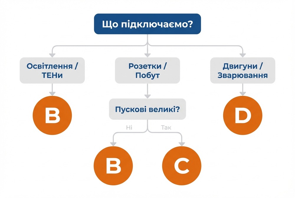 Швидкий підбір характеристики автомата
