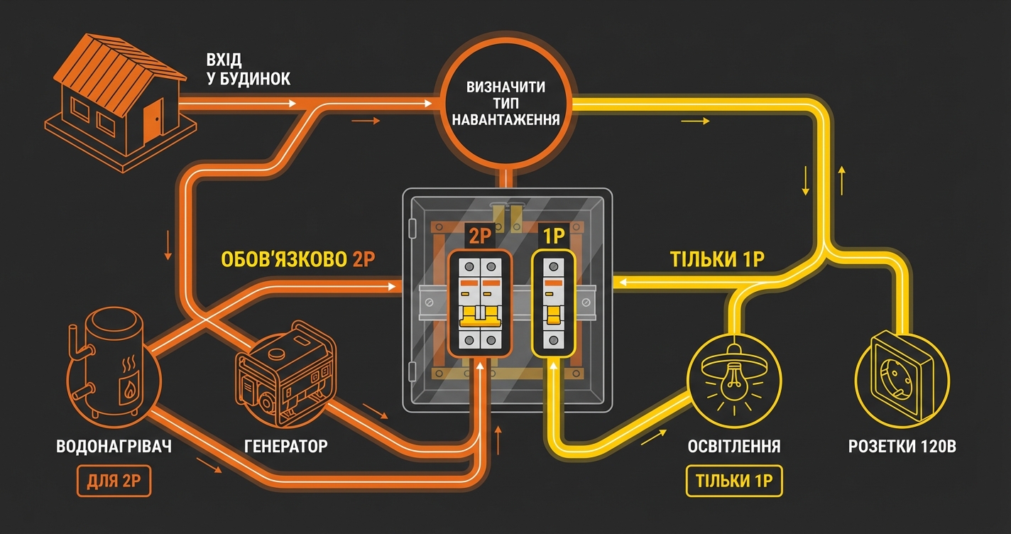 Де ставити двополюсний автомат і коли достатньо однополюсного: правила, схеми та вибір