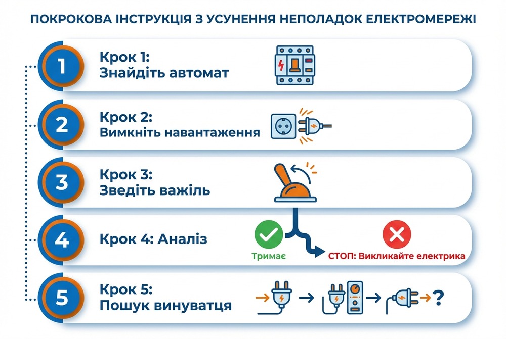 Покрокова діагностика: що робити, якщо вибило автомат у щитку
