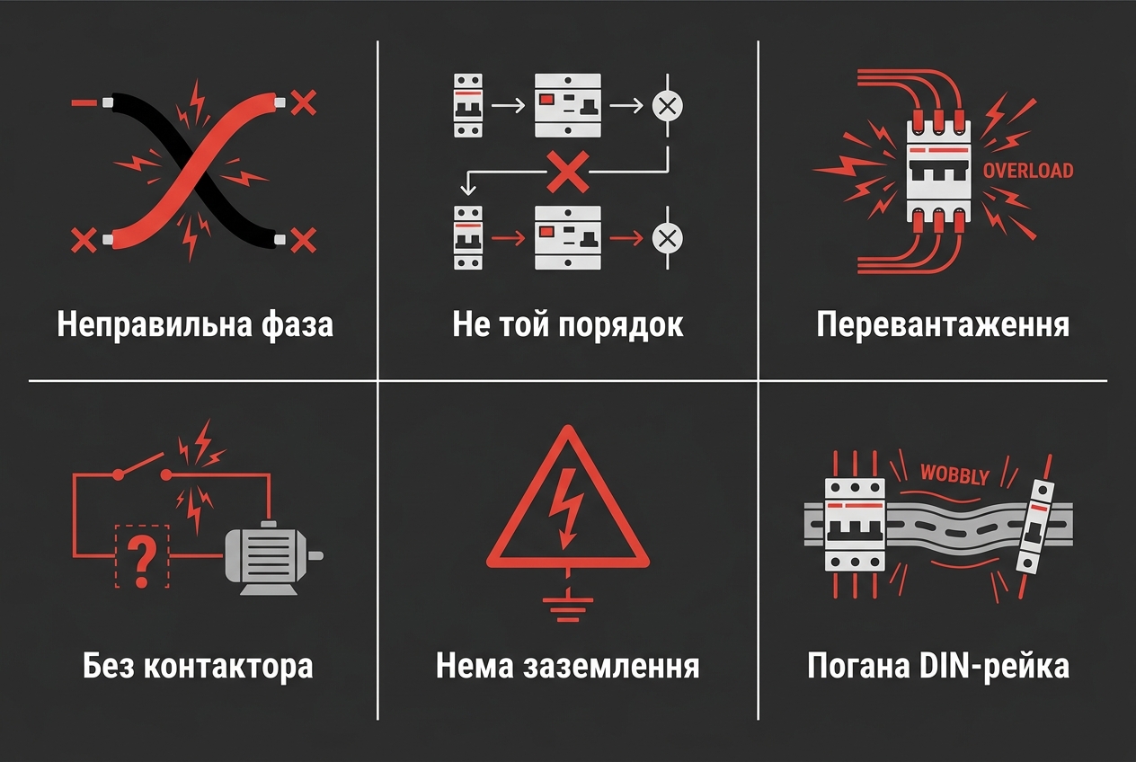 Шість типових помилок монтажу реле напруги