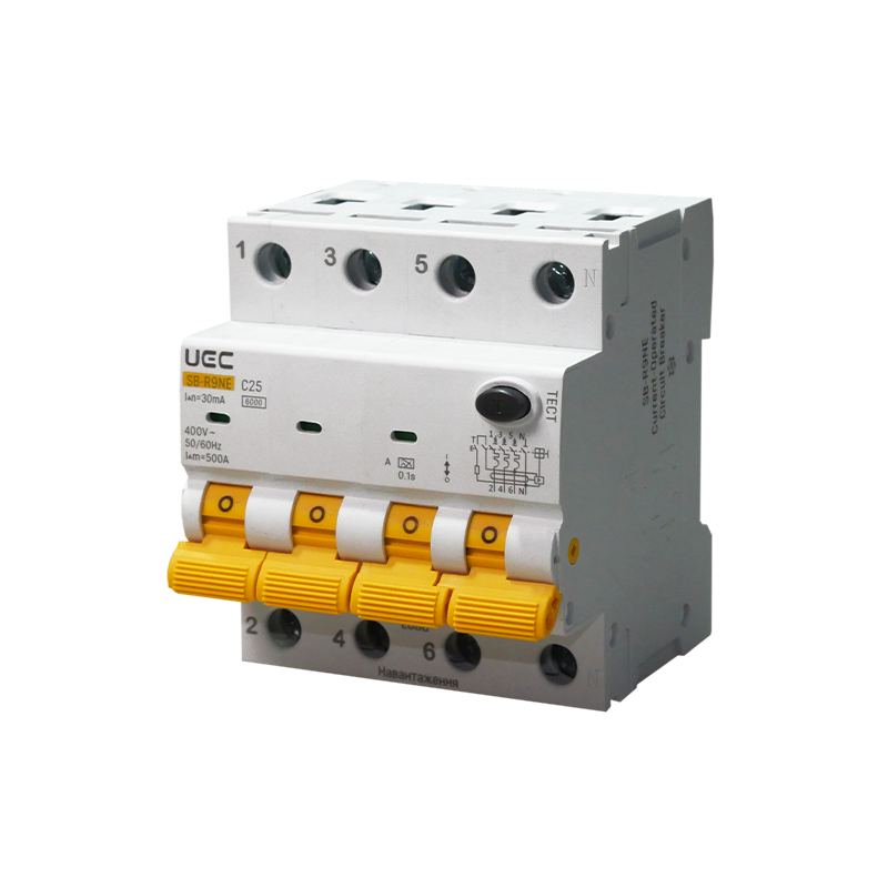 Current-Operated Circuit Breaker SB-R9NE 4P C 25A 30mA Type A 6kA UEC ...